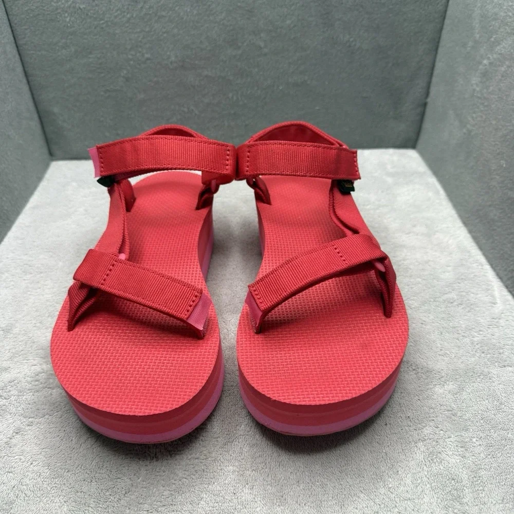 Teva Flatform Universal Women's 8 Red Pink Platform Sandals 1008844